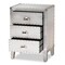 Baxton Studio Claude Silver Metal 3-Drawer Nightstand 160-10250 - alternate 2